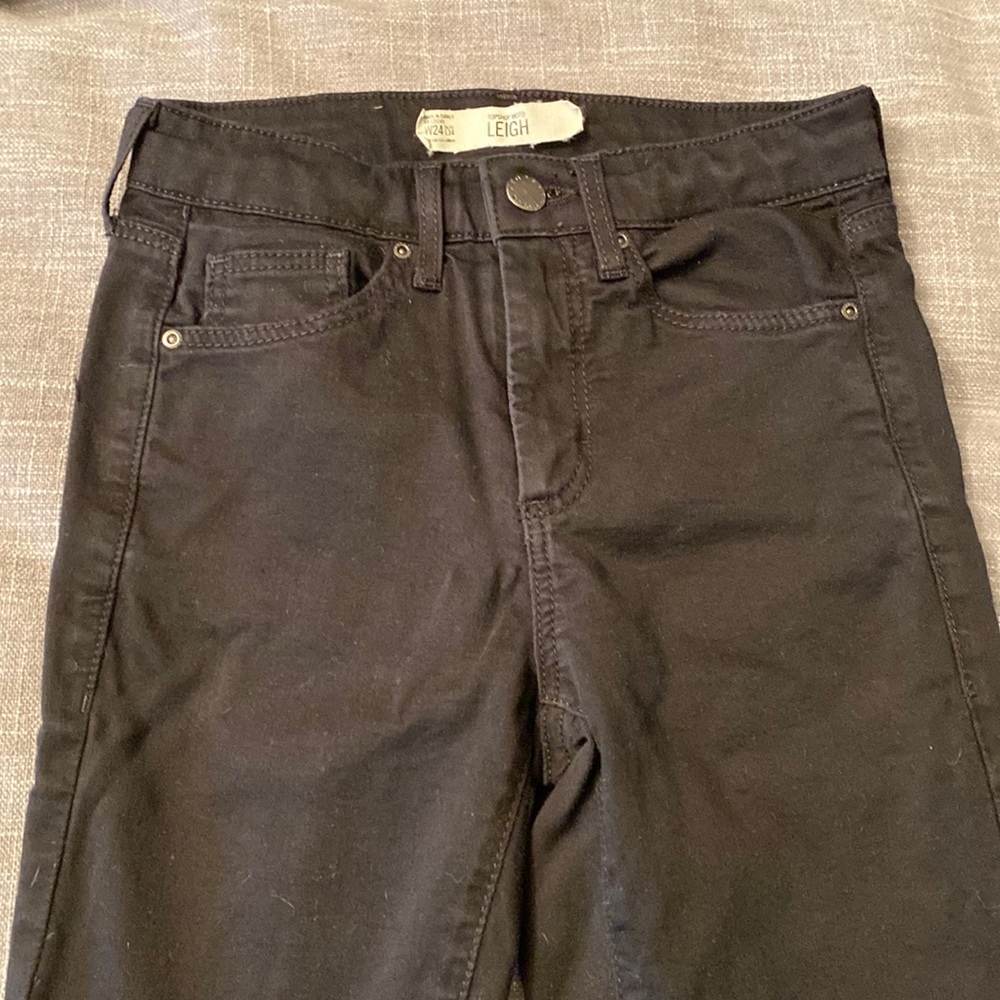 TOPSHOP Leigh black skinny jeans